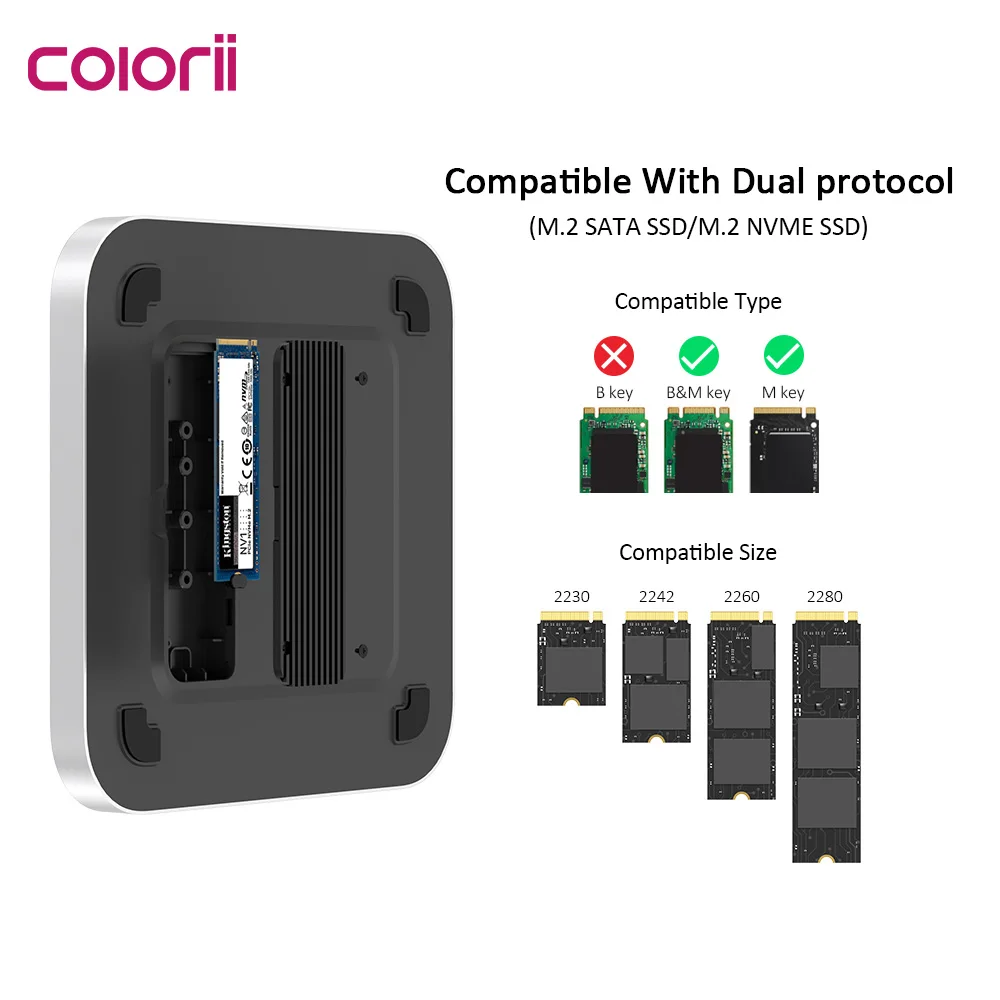 Imagem -04 - Hub Usb tipo c com Gabinete de Disco Rígido Docking Station Suporta Nvme Sata M.2 Ssd Case 4k 10gbps Dados m1 m2 para Mac Mini
