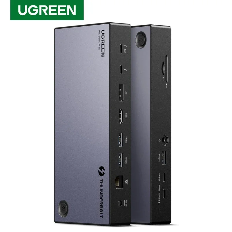 TLF UGREEN Revodok Max 313 Deck 13 in 1 40Gbps Docking Station Triple 4K 60Hz Single 8K Display PD 2.5GbE SD/TF Charging for Lap