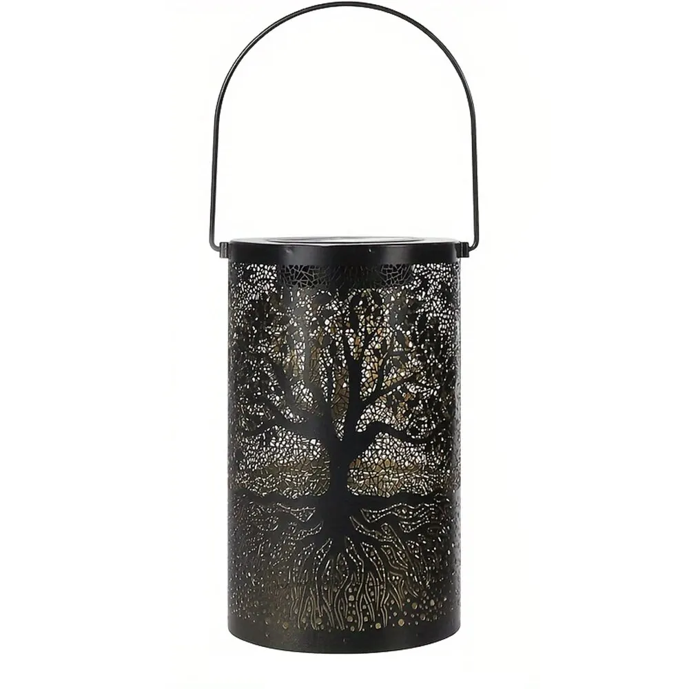 Hangende zonne-lantaarn, buiten waterdichte vintage metalen LED grote boom decoratieve verlichting, tuintuin gazonverlichting