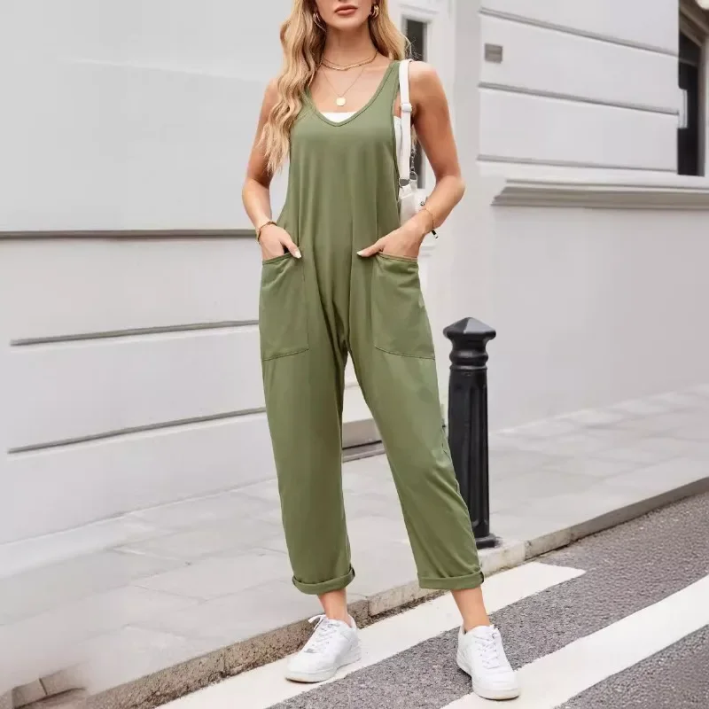 Stijlvolle Dames Jumpsuit Met Strappy Gebreide Zak Amazon Zomer Casual Stijl