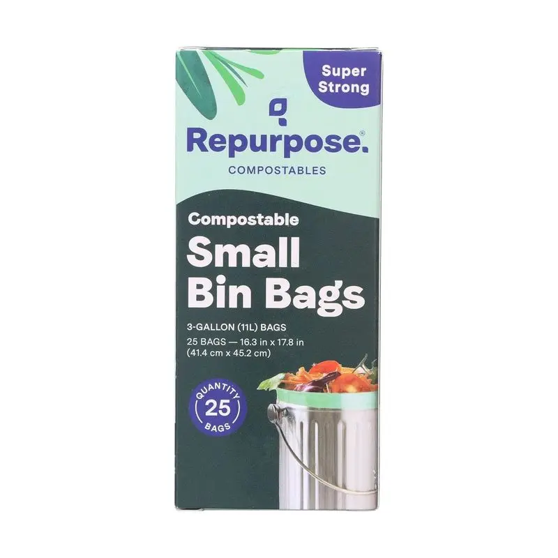 Compostables multiusos Repuestos de 3 galones, 11 litros súper fuertes, pequeñas bolsas de basura compostables, Instituto de Productos Biodegradables