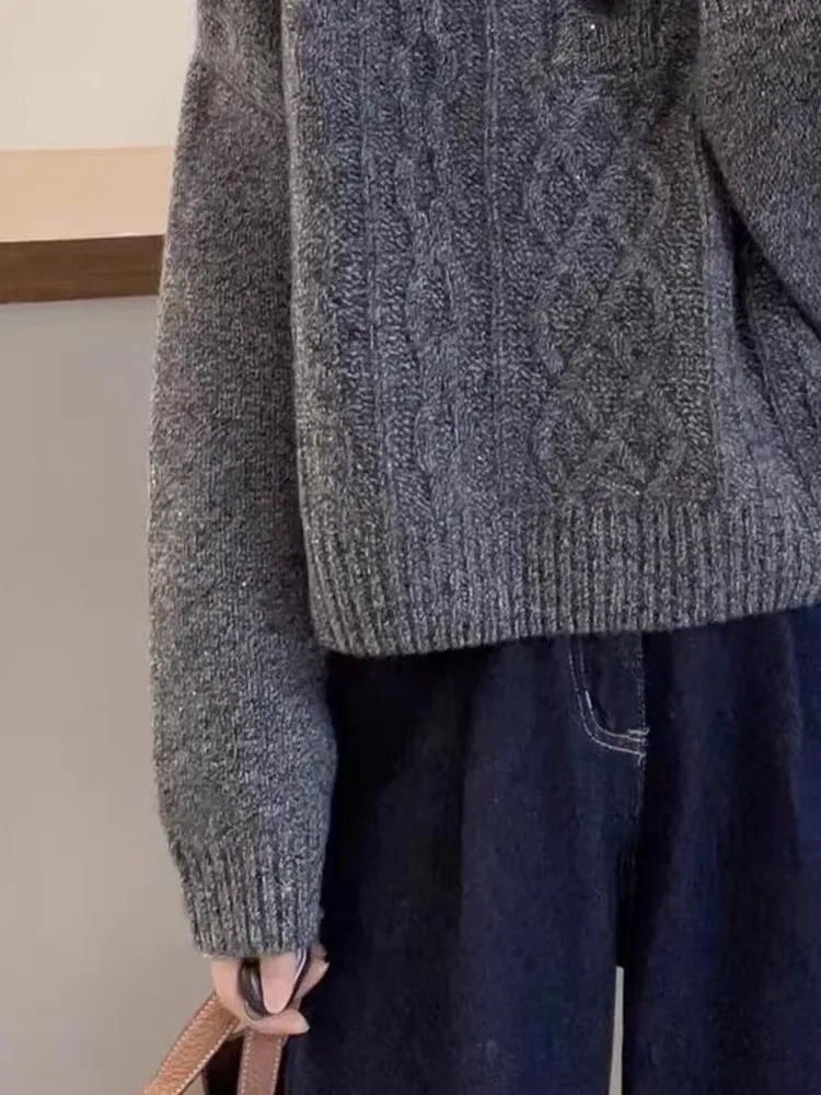 Suéter E con Cuello Alto is para Mujer, Informal, Suave, Cómodo, Moderno, Antienvejecimiento, Novedad de Invierno, E...