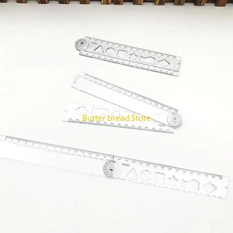 W89C Precisions Sliding Edgeds Paper Cutting Ruler Foldable Acrylic Transparent Design For Crafting Office School Use