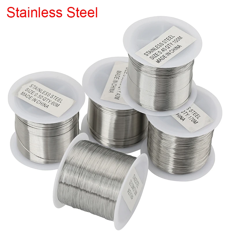 

1 рулон, проволока для браслета из нержавеющей стали, строка 0,2 0,3 0,4 0,45 0,5 0,6 мм, прочная нить для шнура ожерелья для изготовления ювелирных изделий