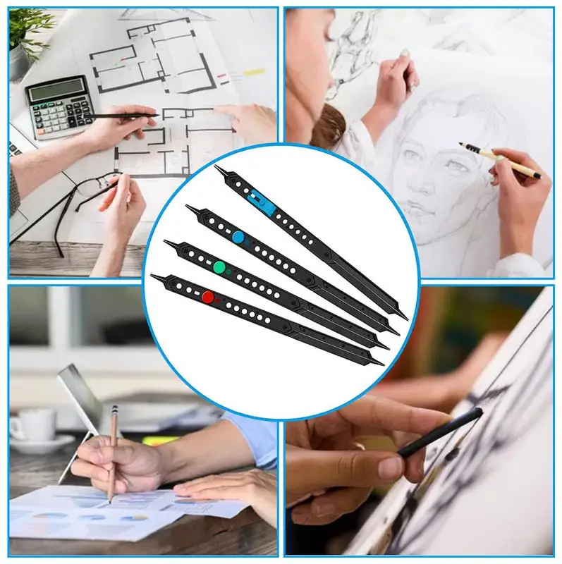 25.4cm Adjustable Plastic Proportional Scale Divider Drawing Tool for Artists Art  Architect Scale Ruler Proportional Divider