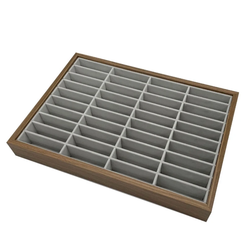 

F2TD 40 Slot Wooden Bracelet Display Tray Elegant Jewelry Organizers Jewelry Showing
