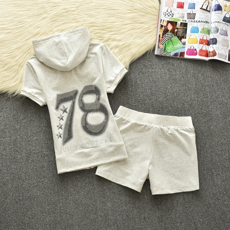 

Summer New Cotton Hoodie Lazy Style Casual Sports Suit Women's Korean Version High-End Short Sleeved Shorts Two-Piece Set