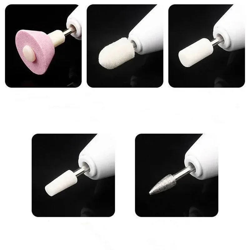 Electric Nail Polisher Drill Bits Dead Skin Removal Kit Machine Manicure Pedicure Grinding Nail Art Sanding File Pen Tools