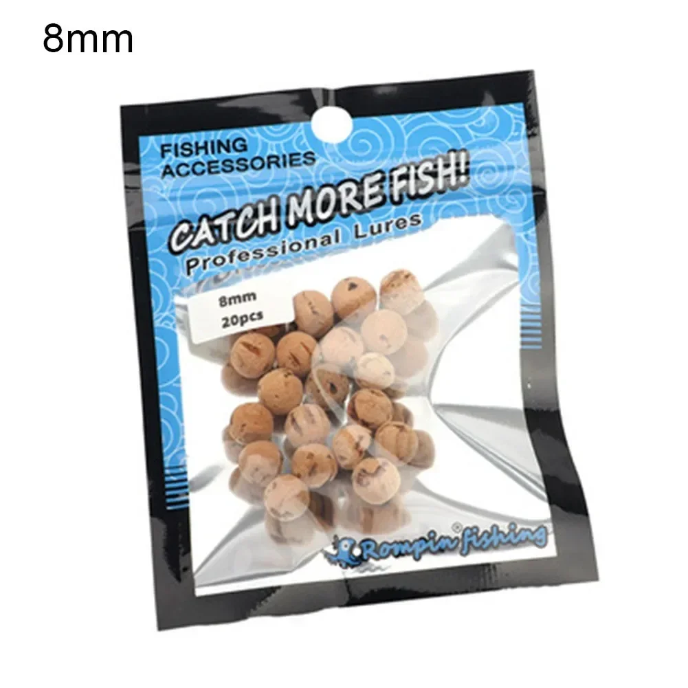 20pcs Carp Fishing Boilies Bait Cork Balls Boilies Pop-Ups For Ronnie Hair Rigs Bottom Fishing With Water Droplet Bait