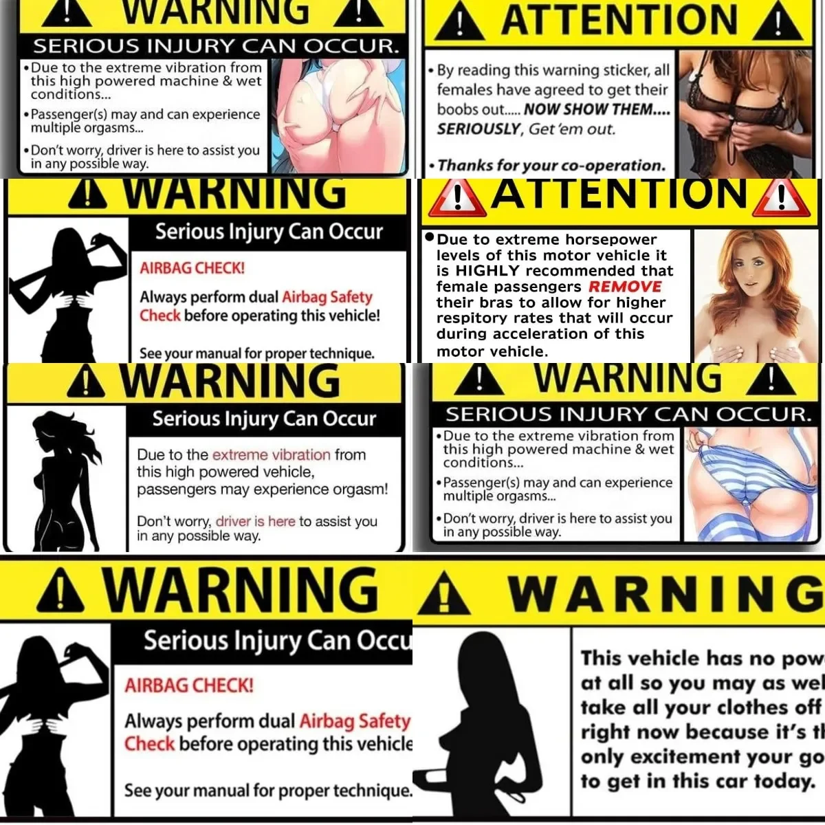 

Funny Car Sticker Warning Decal Anime Vinyl Window Wall Windshield Car Accessories
