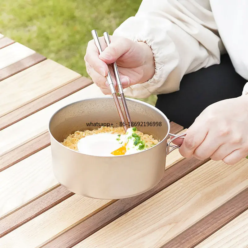 Outdoor Camping Picnic Titanium Pot Cover Pot Portable and Lightweight Storage
