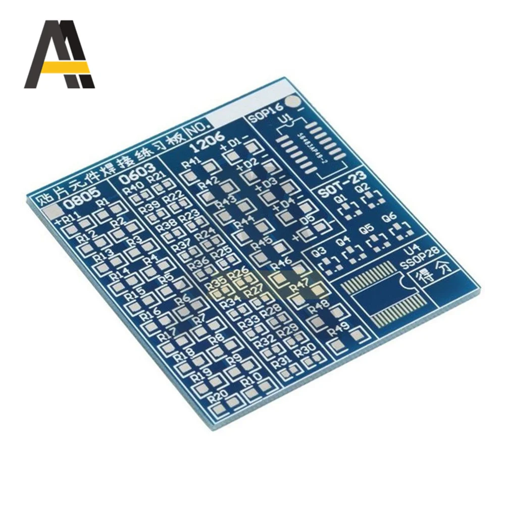 SMT SMD-Placa de práctica de soldadura, circuito PCB, riñonera, entrenamiento de habilidad, electrónica, para 77 piezas, Kit DIY