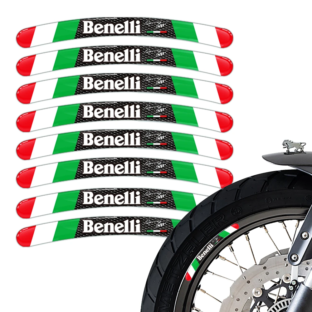 Etiqueta reflexiva da roda da motocicleta, 3D Decal, Aro Hub Acessórios, Benelli 502c TRK 502x251 Leoncino BJ500 250 TNT 300 600