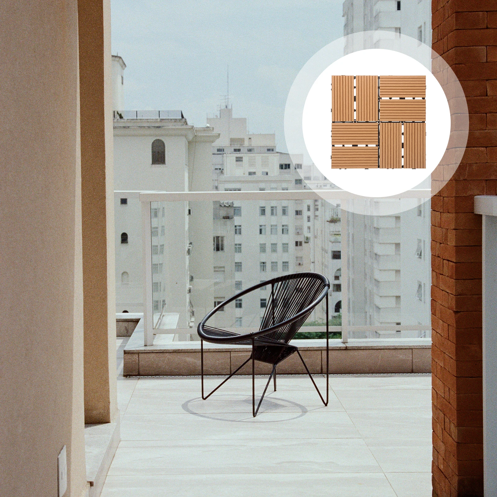 

11 Pieces 1 Square Meter WPC Wood Plastic Floor Tiles Interlocking Decking Patio Balcony Garden Terrace DIY Outdoor Flooring