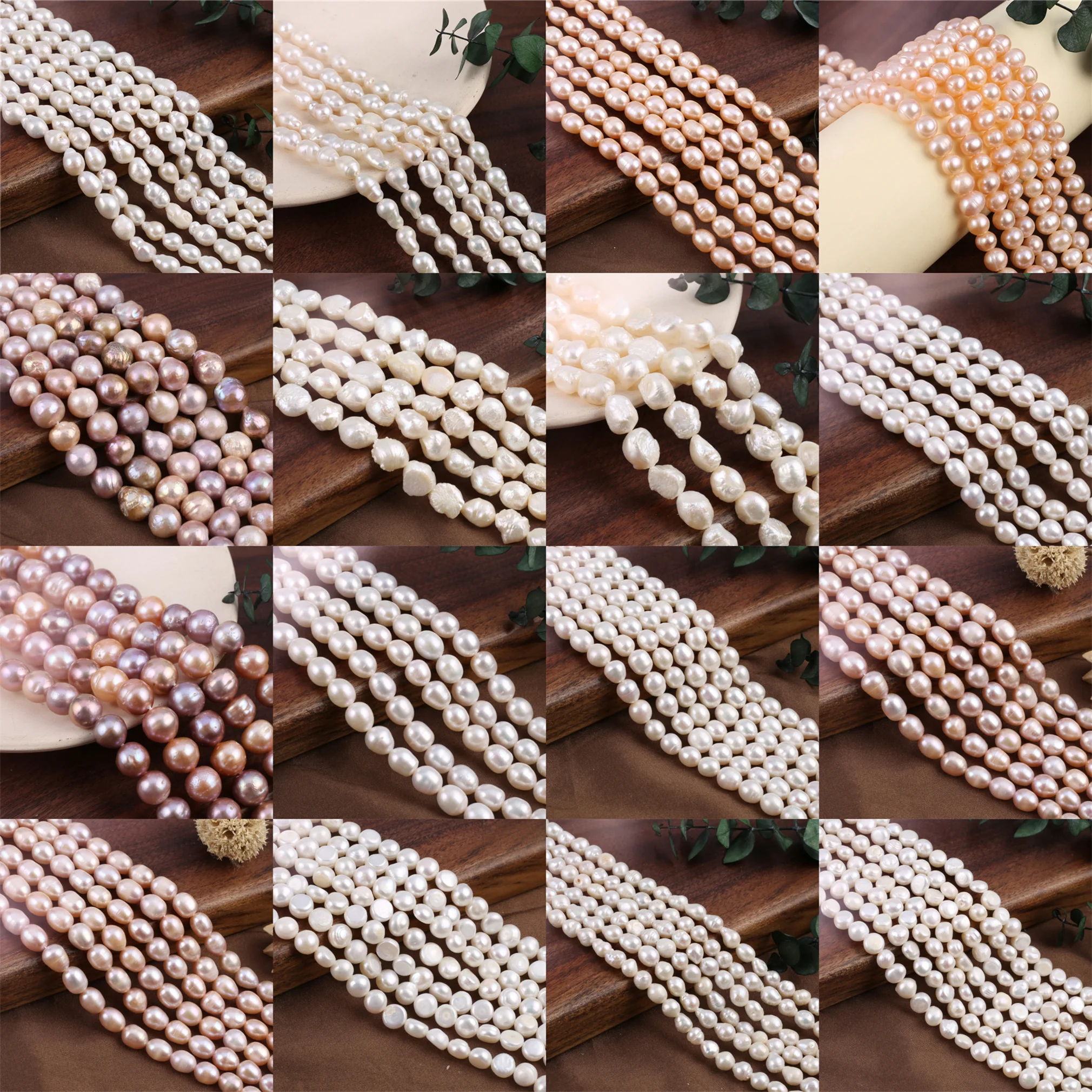 

Natural Freshwater Pearl Beads Round White Purple Pink Pearl Loose Spacer Beads For Jewelry Making Necklaces Bracelets Strand