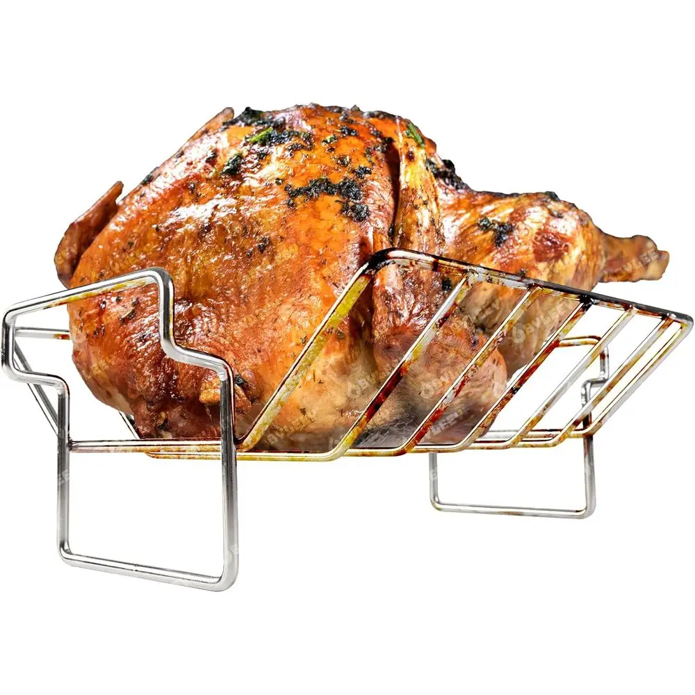 

Подставка для жарки и запекания для Green Egg, решетка для жарки индейки из нержавеющей стали или для гриля и копчения – идеально для жарки курицы, ножек и т.д.