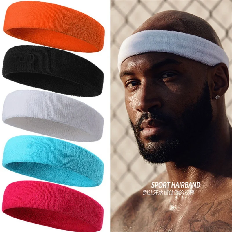 Unisex Sport opaska z pałąkiem na głowę dla mężczyzn kobiety Unisex joga Hairband Gym Stretch opaski do włosów mocne elastyczne Fitness koszykówka zespół