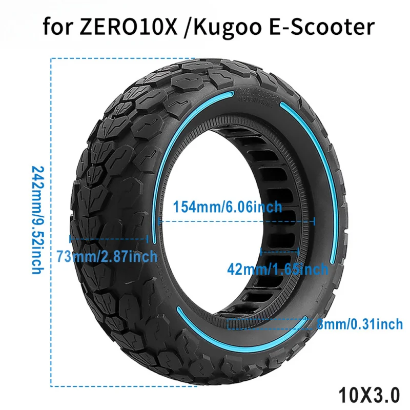 

Solid Tire 10X3.0 Honeycomb for ZERO 10X /Kugoo M4 G1 Dualtron E-Scooter Wheel Rubber 255*80 80/65-6 Solid Tyre Electric Scooter