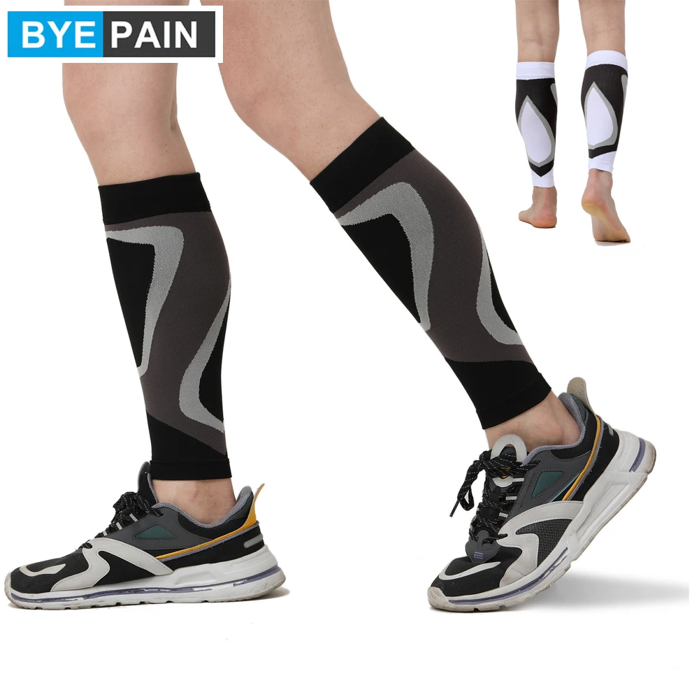 1Pair Calf Compression Sleeves for Men Women. Footless Socks Support for Running, Leg Sleeve Brace for Shin Splints Swelling