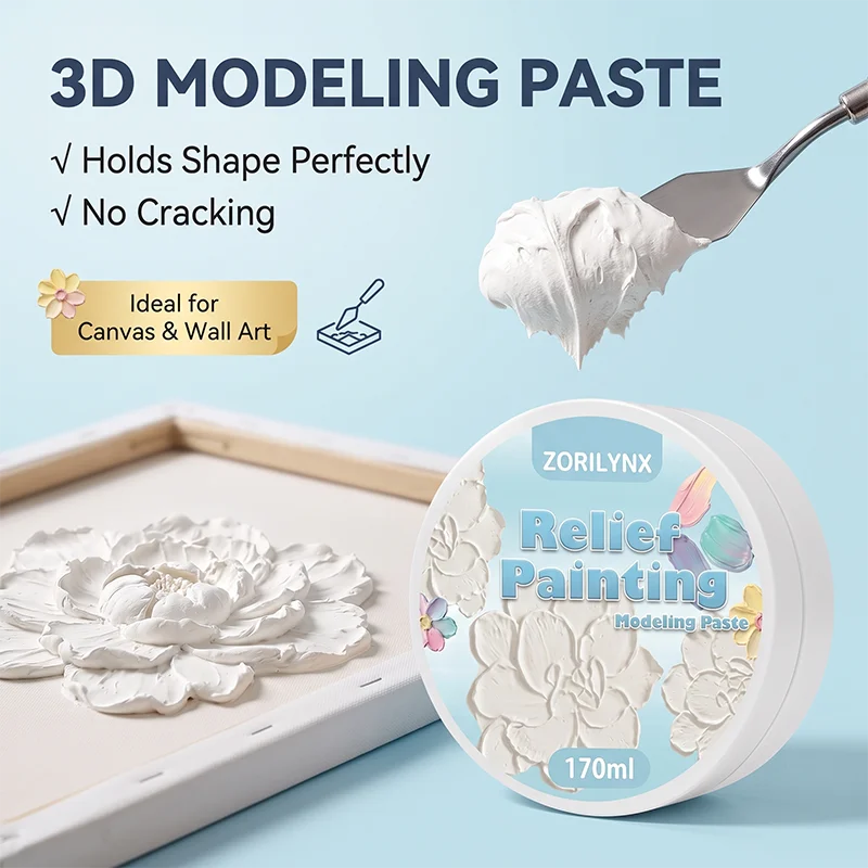 3D Relief Painting Modeling Paste Texture Art Medium for DIY Canvas Sculpting and Creative Textured Home Decor DIY - ZORILYNX