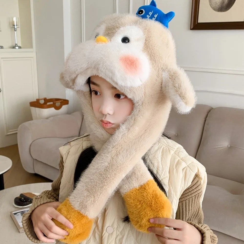 

Новая милая мультяшная шапка-балаклава, морозостойкий ветрозащитный пуловер, утепленная теплая шапка для защиты ушей, детская шапка