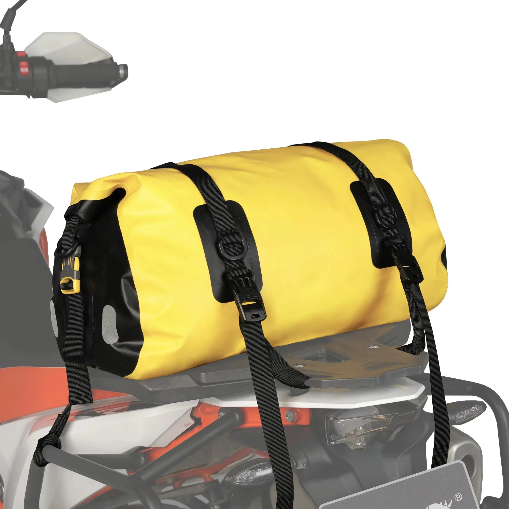 

20L Waterproof Motorcycle Roll Bag Heavy Duty Dry Bag Tail Rear Suitcase Bicycle Adventure Saddle Bag