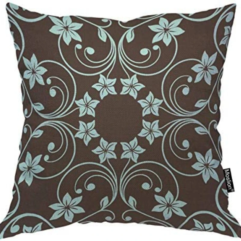 

Advanced Mandala Pattern Pillow Case Flowers Brown Mysterious Pillowcase Car Home Decorative Pillow Cover for Sofa 45X45 50X50