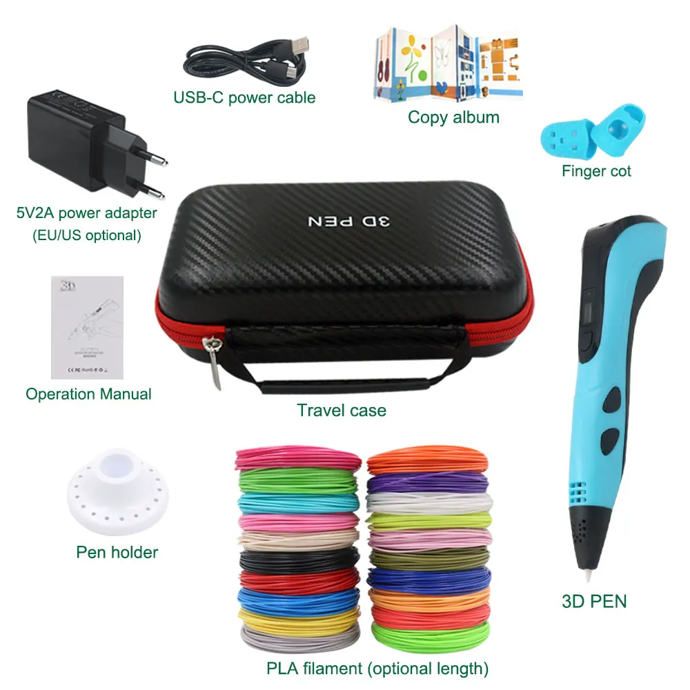 3D Printing Pen for Kids with LCD Screen and Filament Kit 3