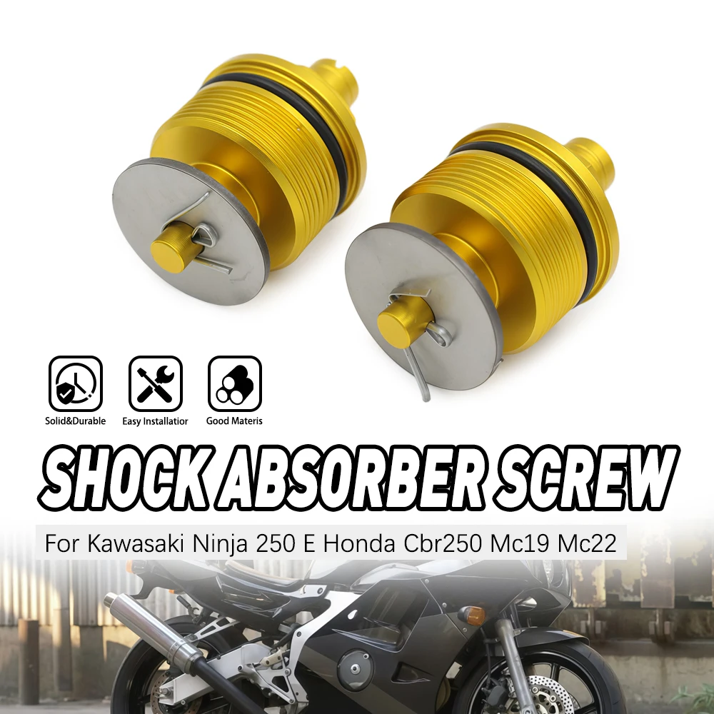 

For Honda CBR250 MC19 MC22 For Kawasaki Ninja 250 Aluminum Front Shock Absorber Screw Preload Adjusters Fork Bolts Cap 37mm