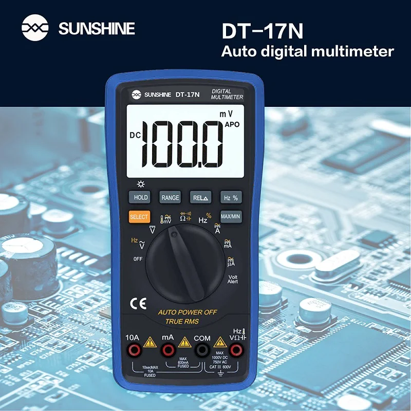 Sunshine-multímetro Digital Auto com Display Lcd Tester Instrumento Automático Gama de 35 dt 17n