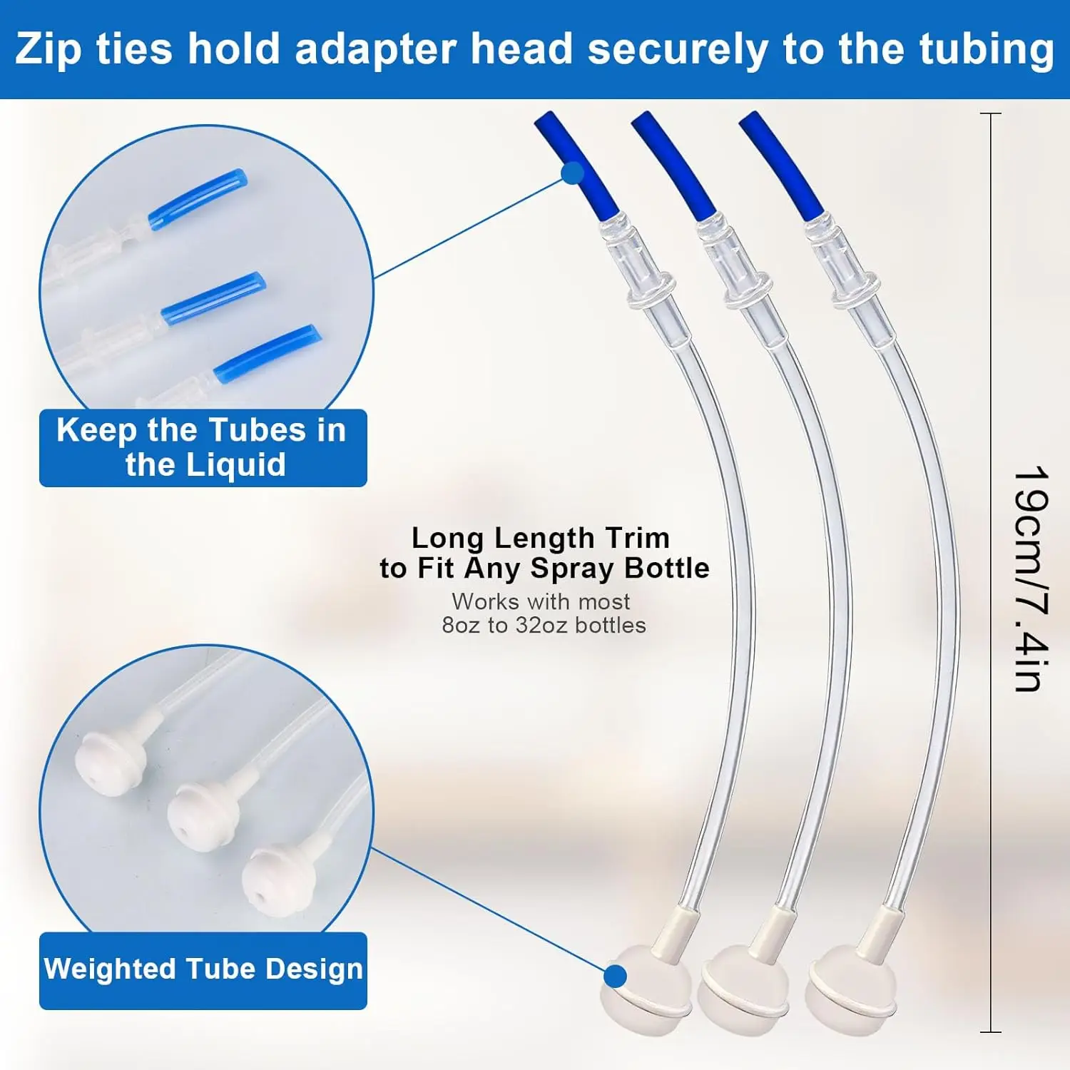 Universal Fit 360 Spray Bottle Adapter Multi-Purpose Replacement Spray Head with Rotating Nozzle, Compatible with Most Cleaning