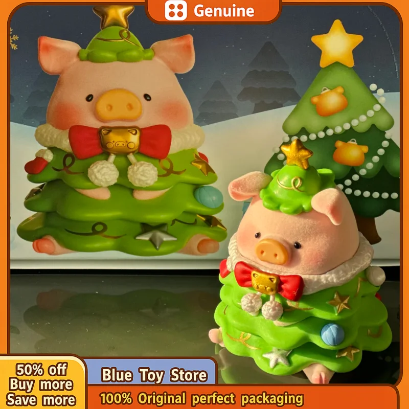 Koleksi Model Mainan Figur Babi Lulu The Piggy Seri Kota Natal Blind Box, Ornamen Ruangan, Boneka, Tas Kejutan, Hadiah Anak