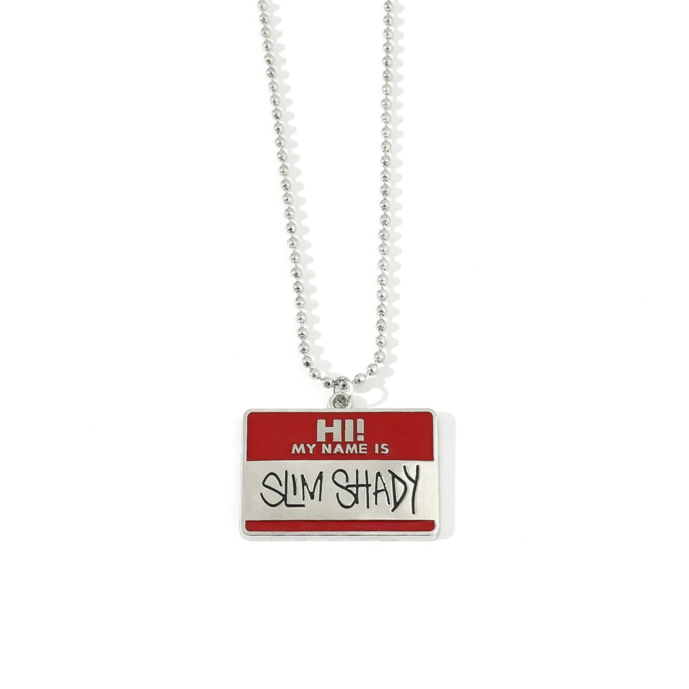 POTCET Eminem Men's Necklace Fashionable Versatile Necklace 2024 Hip Hop Jewelry Pendant Necklace as a Souvenir for Boyfriend