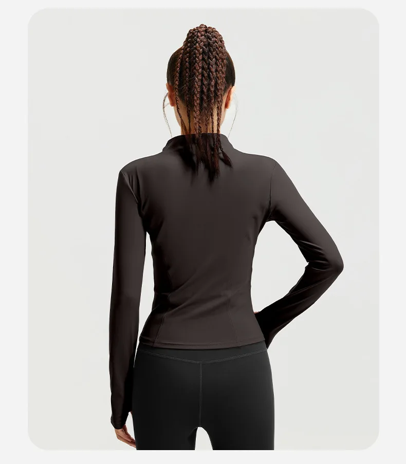 2026 Frühling Sommer Neue Yoga-Kleidung Windbreaker Damen Laufjacke Langarm Sweatshirt Sportjacken Damen Workout-Tops Activewear – Detail 19