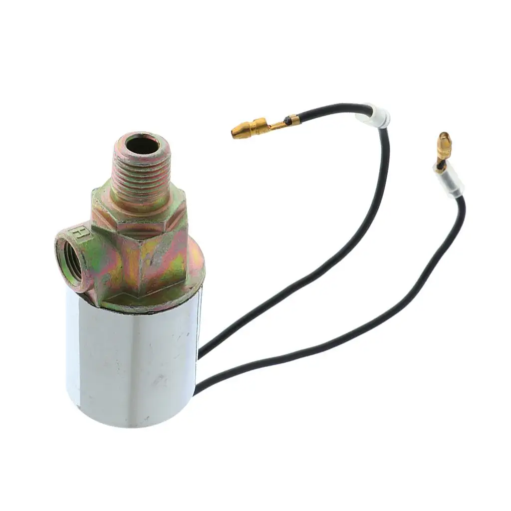 

All Metal Air Solenoid Valve Automatic Shut Off 1/4 Inch Barb Fitting for High Pressure Automotive and Industrial Use
