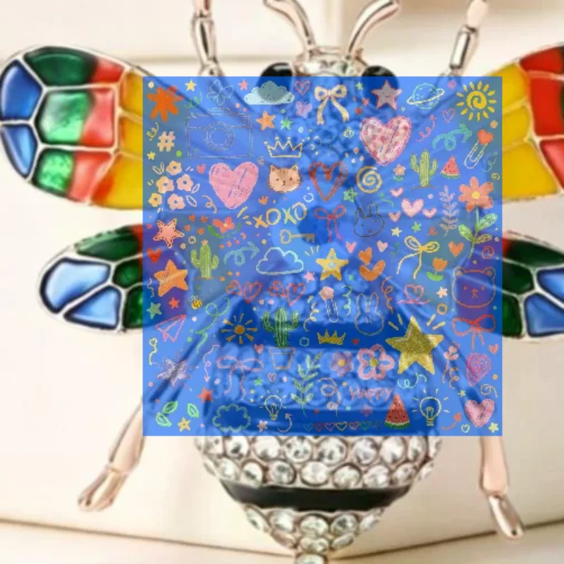 Sparkling Rhinestone Enamel Bee Brooch Shiny Crystal Accents Colorful Wings For Daily Wear Parties Decoration