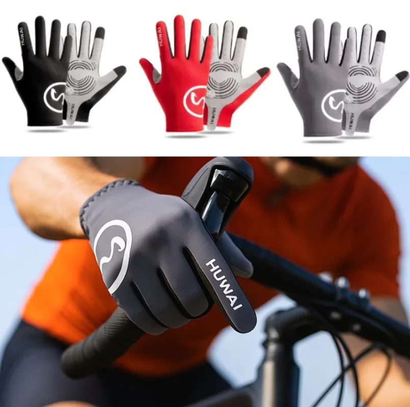 

Велосипедные перчатки с гелевой подкладкой для мужчин, осенне-зимние флисовые перчатки для шоссейного велосипеда, MTB, сенсорный экран с полным пальцем, дышащие аксессуары для велосипеда