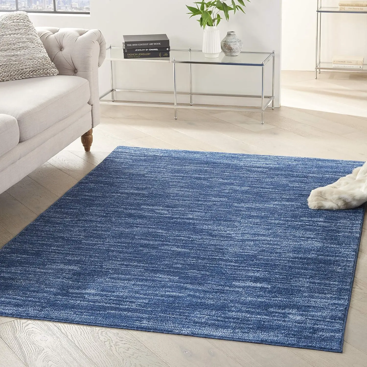 Essentials Indoor/Outdoor Navy Blue 4' x 6' Area Rug, Easy Cleaning, Non Shedding, Bed Room, Living Room, Dining Room (4x6)