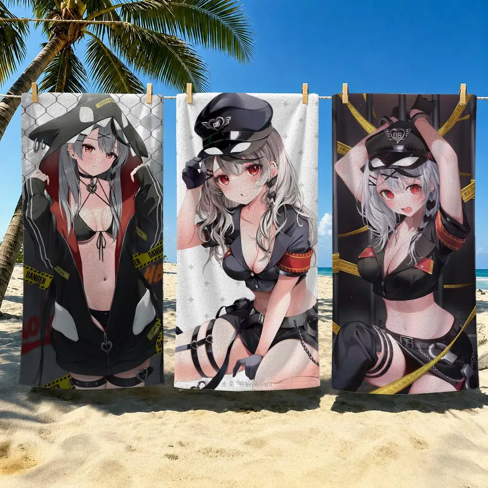 VTuber Sakamata Chloe Towel Towel Soft Pool Gift For Travel Gym Shower Cool Camping Quick Dry Sports  Large Beach Towel