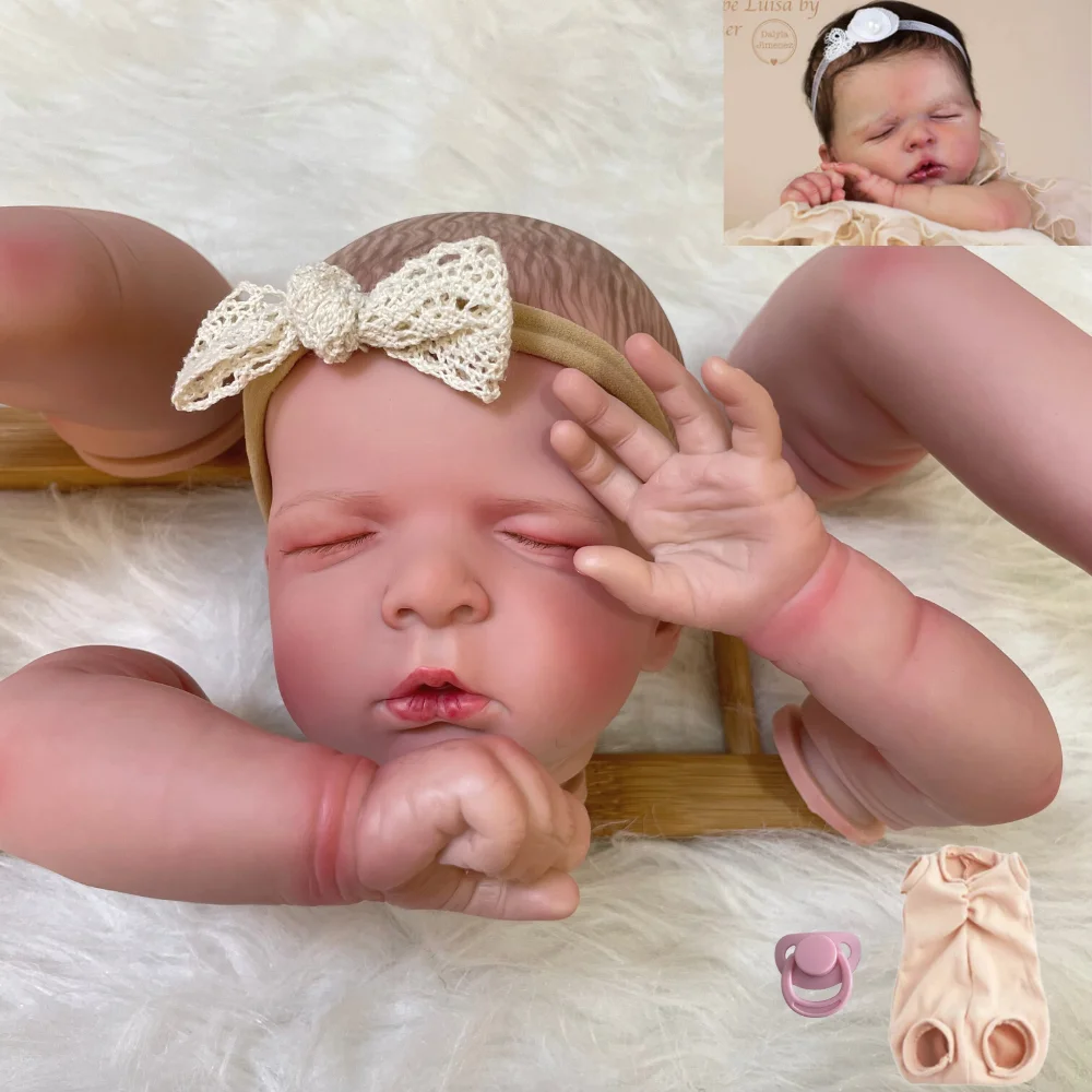 

Clearance 21Inch Already Painted Reborn Doll Kit Luisa With Cloth Body Rooted Eyelash Unassembled DIY Mold Handmade Doll Parts