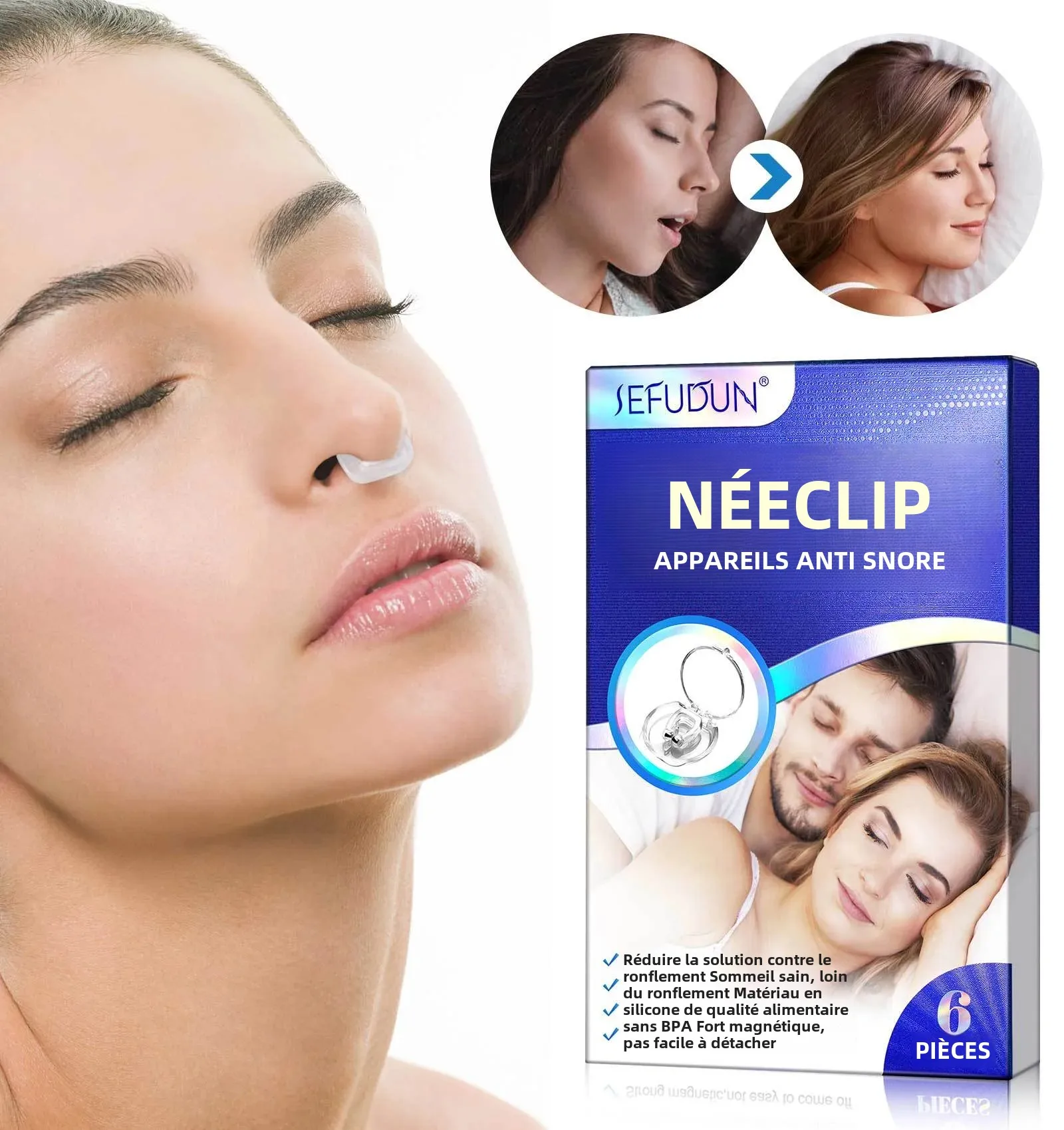 

6 шт., носовой расширитель против храпа, для легкого дыхания, конусы, средство для заложенности, оборудование для сна, стоп-храп, носовые расширители