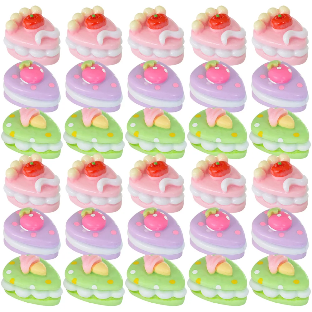 

30 Pcs Cake Food Accessories Fake Model Ornament Play Tiny Artificial Plastic Dessert