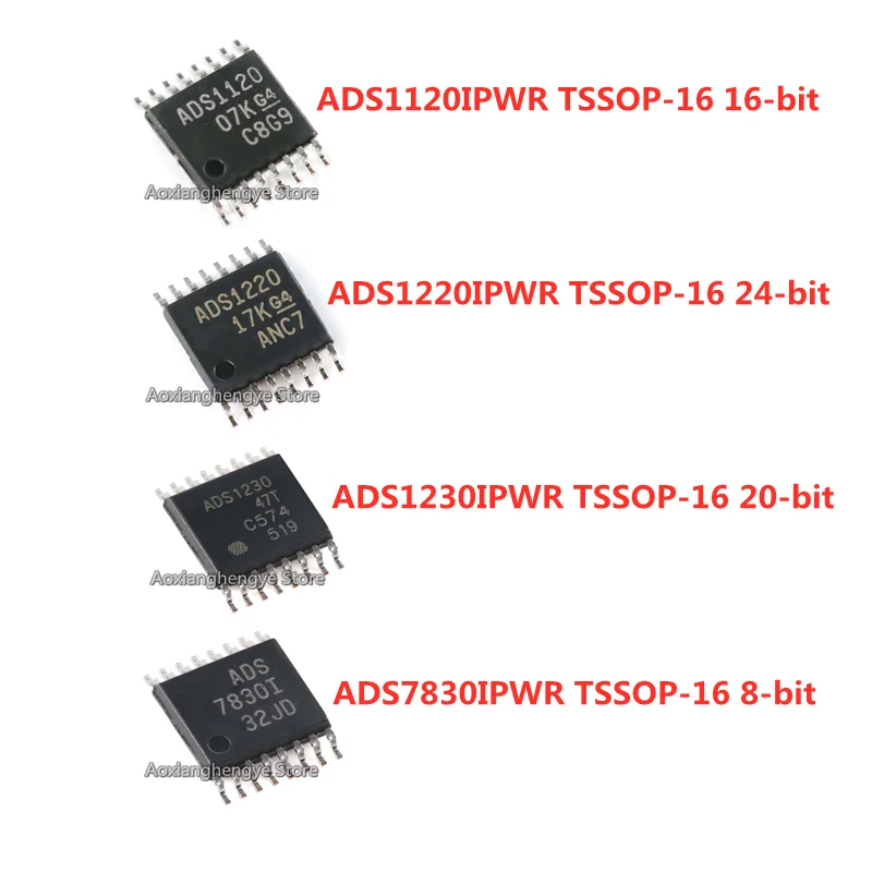 5pcs ADS1120IPWR ADS1220IPWR ADS1230IPWR ADS7830IPWR TSSOP-16 16-bit / 24-bit / 20-bit / 8-bit analog-to-digital converter chip