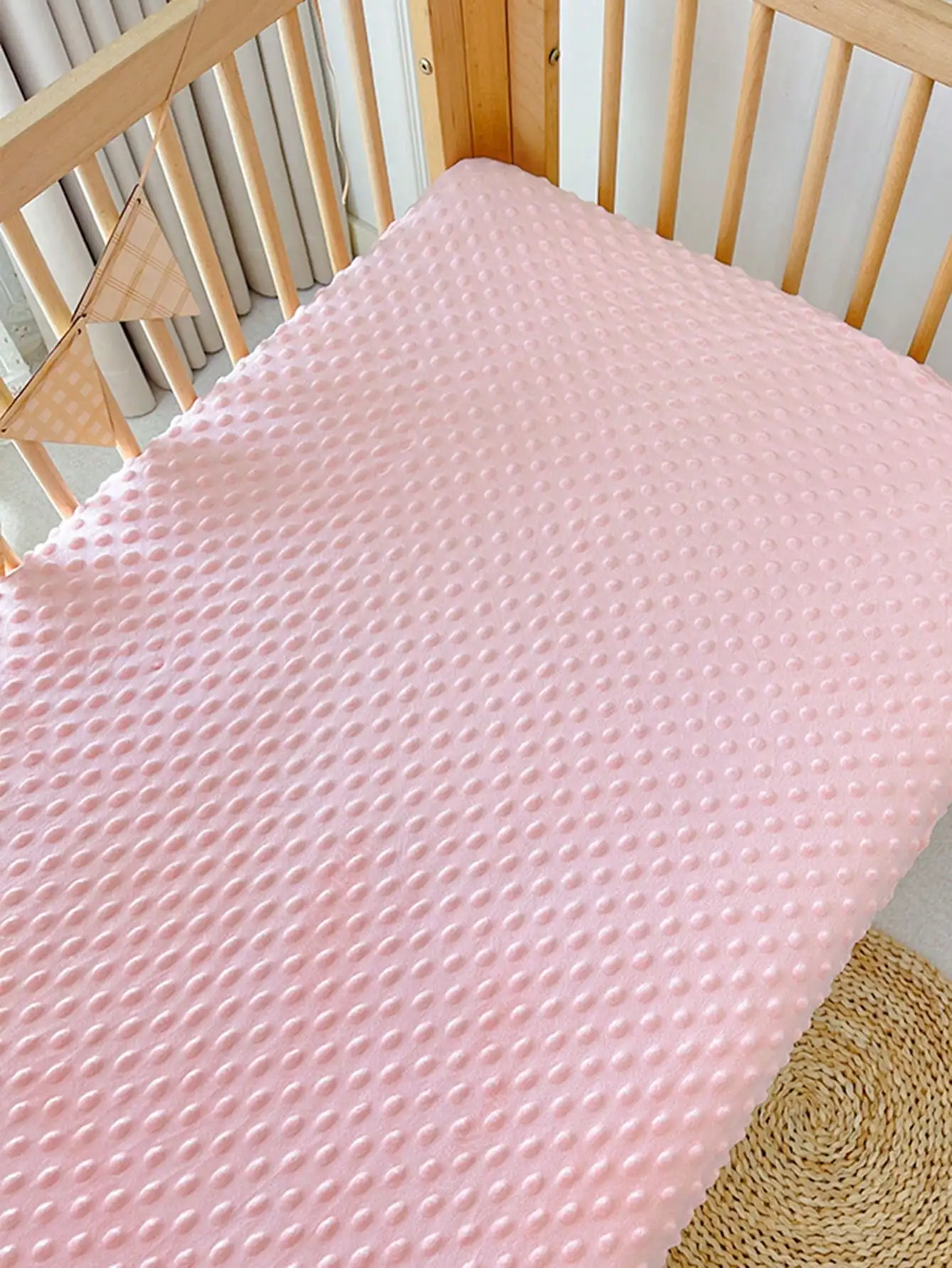 1PC Kids Crib Velvet Fitted Sheet, Mattress Cover Sheet Fits for Standard Baby bed 120*60cm/47.24x23.62x5in