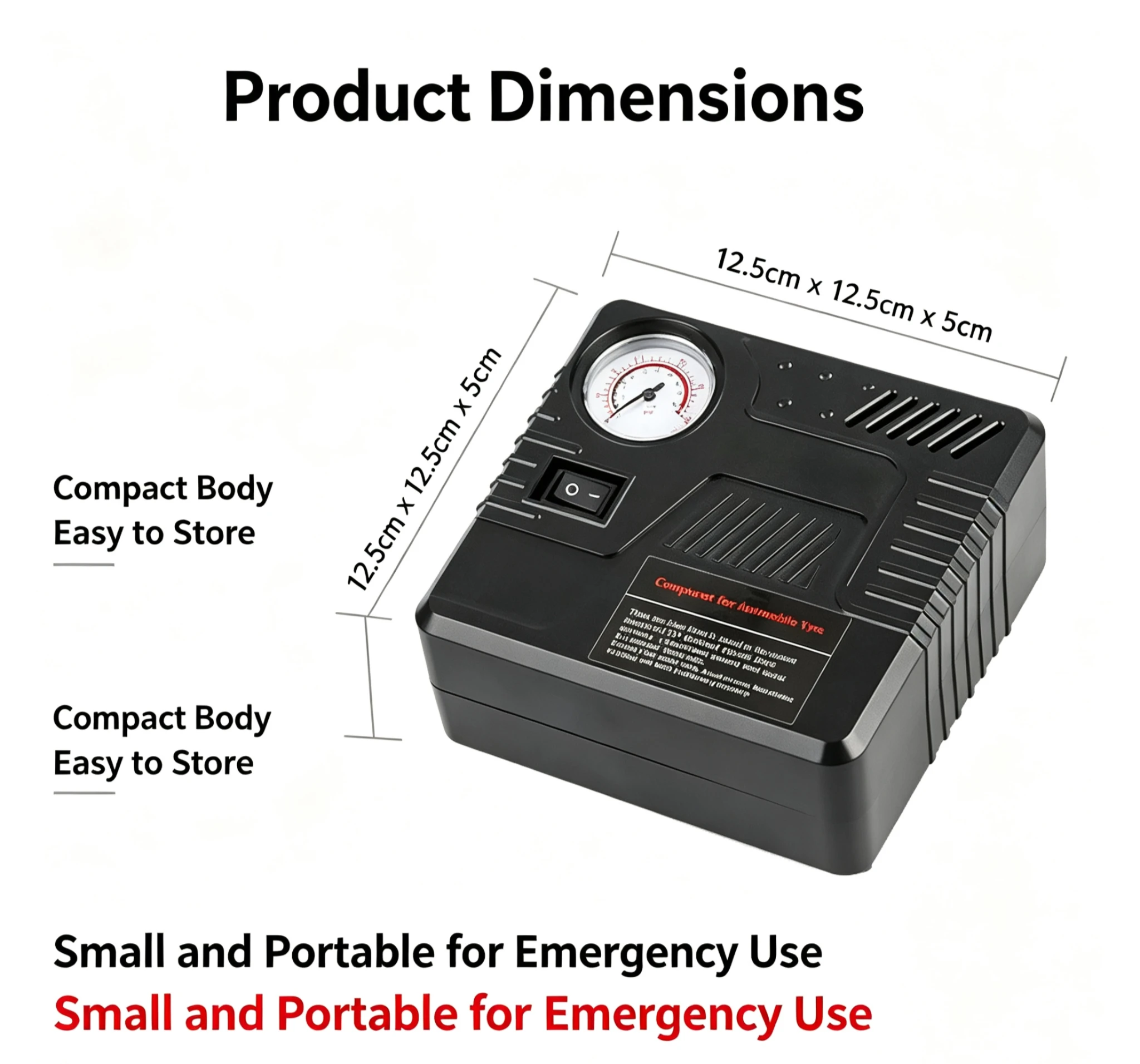 1Pc DC12V ABS Portable Air Pump Inflator 25L/Min Fit For Car Tires Bicycle Balls Inflatable Leisure Items