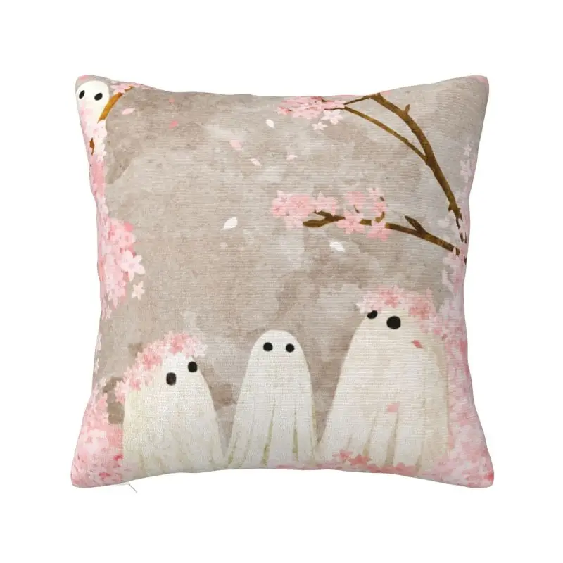 

Custom Cherry Blossom Party Cushion Cover Halloween Horror Ghost Velvet Modern Throw Pillow Case