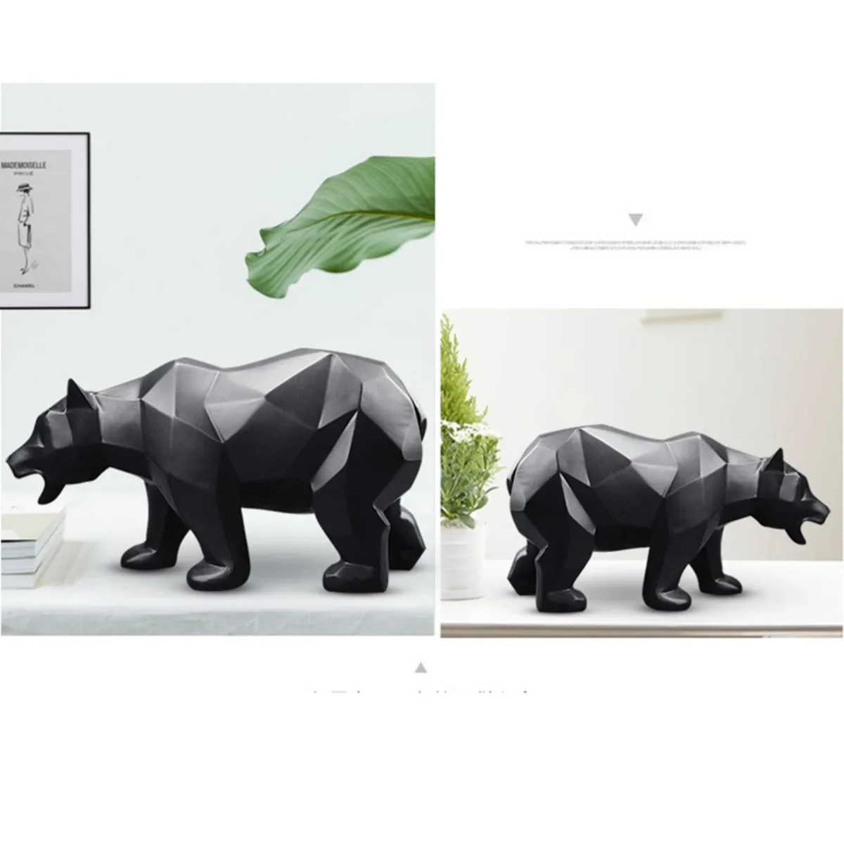 Sculpture Bear Statue Resin Home Decoration Geometric Animal Bear Ornament Nordic Decoration Accessories Modern Crafts