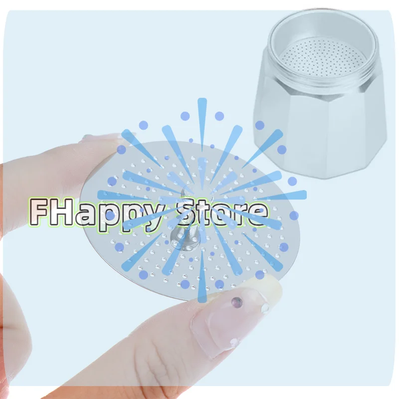 1Pc Aluminum Filter Moka Pot Coffee Bottle Special Pressed Powder Compatible With 3/6/9 Cup Moka Express Coffee Mocha Maker