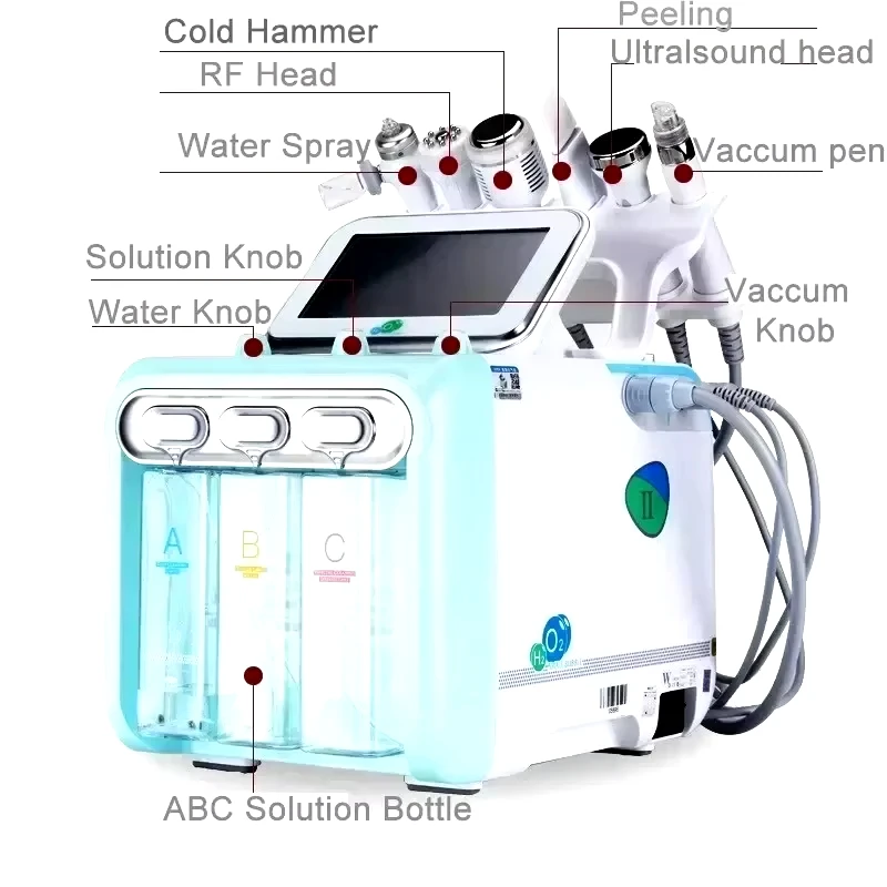 7 in1 H2O2 Water Oxygen Jet Peel Hydro Beauty Skin Cleansing Hydro facial Machine Facial Machine Water Aqua Peeling for Home Use