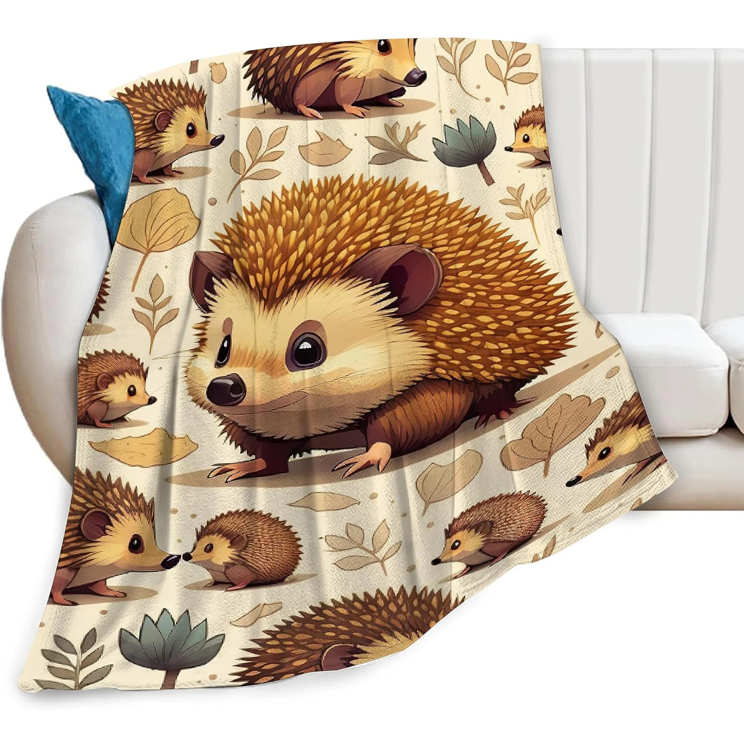 Hedgehog Blanket Cute Hedgehog Wool Blanket Super Soft, Comfortable, and Warm Hedgehog Decorative Blanket Gift for Women